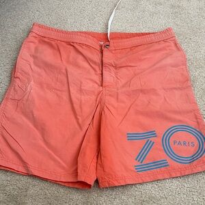 Kenzo Coral and Blue Swim Board Shorts